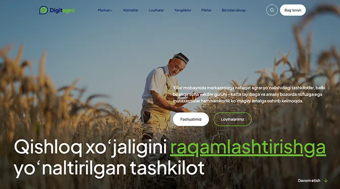 Raqamli qishloq xoʻjaligi markazi — Информационный портал для фермеров